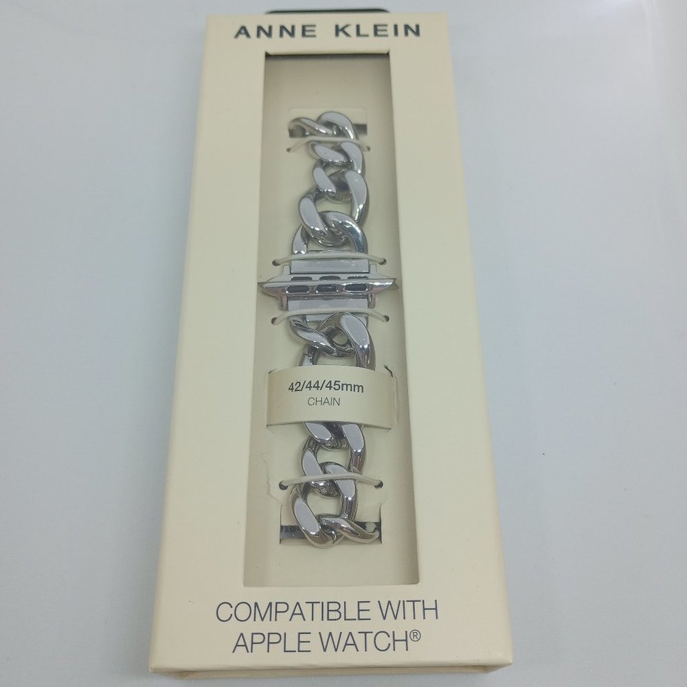 Anne Klein Soho Collection Silver S/Steel Chain Band Fits Apple Watch 42/44/45mm